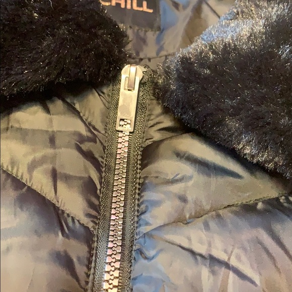 Big Chill Black Puffer Faux Fur Collar Plus Zipper Closure Coat NWT - Picture 11 of 11